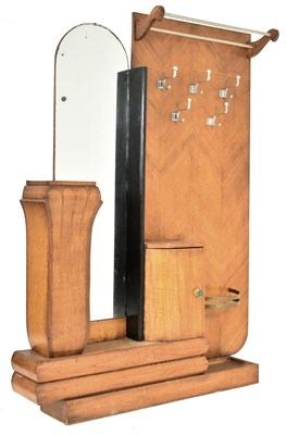 Lot 12 - 20TH CENTURY ART DECO WALNUT HALL STAND