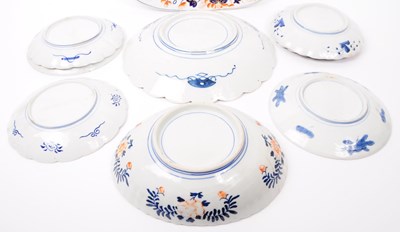 Lot 155 - LATE 19TH CENTURY IMARI STYLE DISH PLATES AND PLATTER