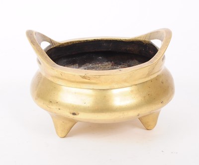 Lot 350 - 19TH CENTURY CHINESE BRASS OPEN CENSER