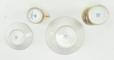 Lot 180 - TWO EARLY 19TH CENTURY ROYAL VIENNA STYLE TEACUP & SAUCERS