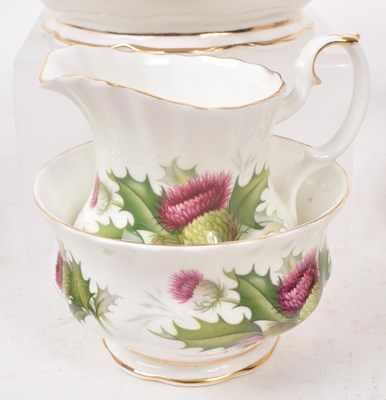 Lot 1 - ROYAL ALBERT - HIGHLAND THISTLE - COLLECTION OF 1960S CHINA TEA SERVICE PIECES