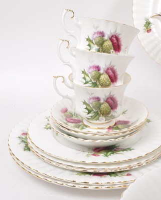 Lot 1 - ROYAL ALBERT - HIGHLAND THISTLE - COLLECTION OF 1960S CHINA TEA SERVICE PIECES