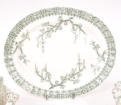 Lot 48 - KEELING & CO - VICTORIAN GREEN AND WHITE DINNER SERVICE