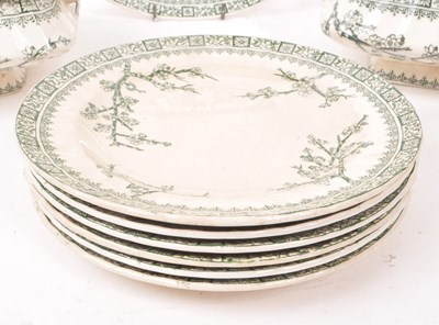 Lot 48 - KEELING & CO - VICTORIAN GREEN AND WHITE DINNER SERVICE