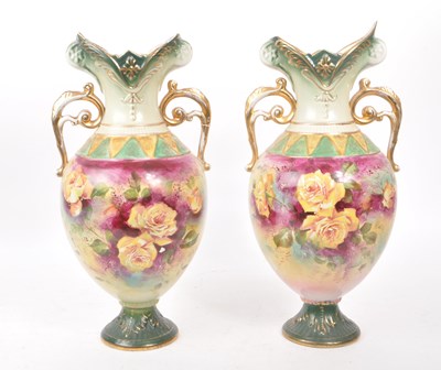 Lot 49 - TWO MID 19TH CENTURY ROYAL WORCESTER VASES