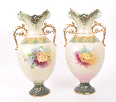 Lot 49 - TWO MID 19TH CENTURY ROYAL WORCESTER VASES