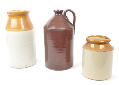 Lot 54 - THREE 19TH CENTURY PIECES OF STONEWARE JARS