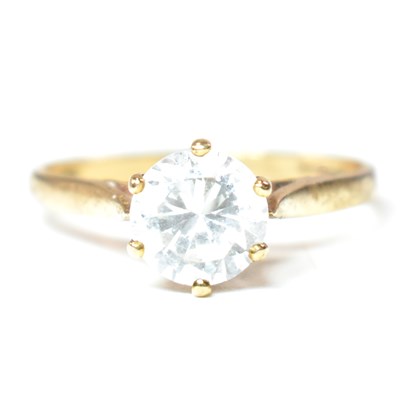 Lot 332 - HALLMARKED 9CT GOLD & CZ SOLITAIRE RING