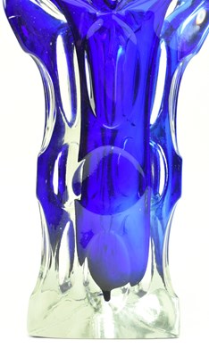 Lot 287 - KARLOVARSKE SKLO (MOSER) - MID CENTURY TRIANGULAR GLASS VASE