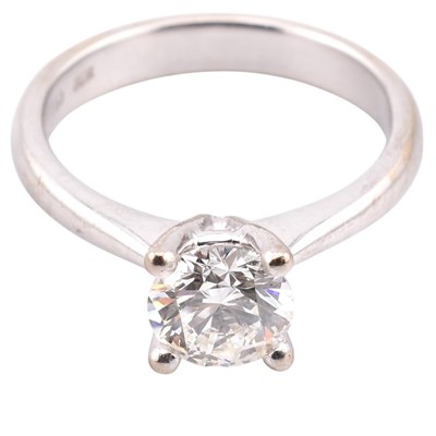 Lot 104 - 18CT WHITE GOLD & DIAMOND SOLITAIRE RING GIA