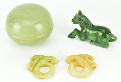 Lot 227 - COLLECTION OF FOUR PIECES OF JADEITE SOFT JADE PIECES