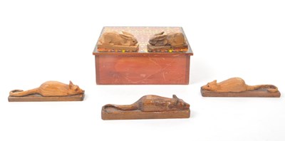 Lot 295 - H TODD - FIVE 1980S CARVED ANIMAL FIGURES
