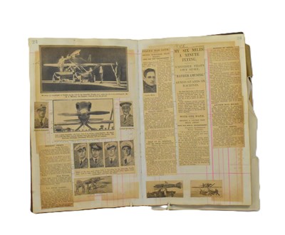 Lot 321 - COLLECTION OF VINTAGE NEWSPAPER CUTTINGS OF AIRCRAFT INTEREST