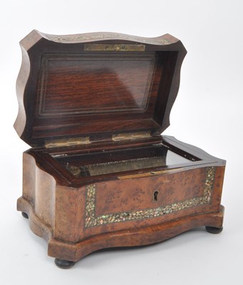 Lot 297 - 19TH CENTURY INLAID WALNUT MUSICAL BOX