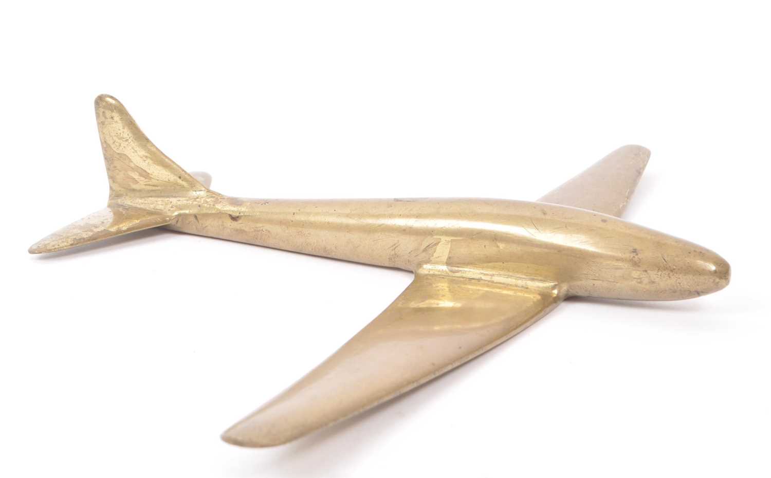 Lot 301 - MINIMALIST BRASS SPITFIRE AEROPLANE MODEL