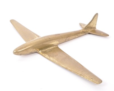 Lot 301 - MINIMALIST BRASS SPITFIRE AEROPLANE MODEL