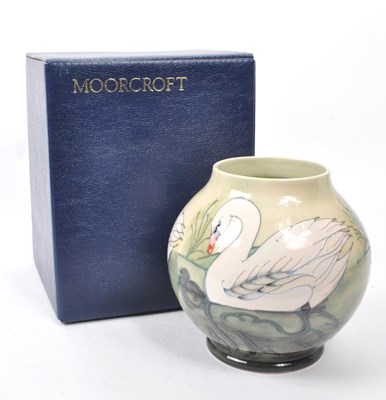 Lot 78 - MOORCROFT POTTERY - LIMITED EDITION SWAN CERAMIC VASE