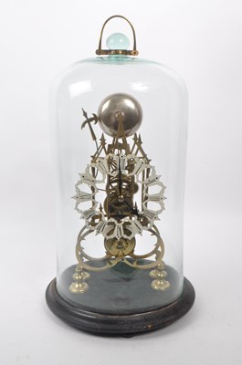 Lot 307 - GOTHIC 19THCT DOMED SKELETON CLOCK