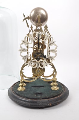 Lot 307 - GOTHIC 19THCT DOMED SKELETON CLOCK
