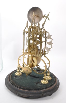 Lot 307 - GOTHIC 19THCT DOMED SKELETON CLOCK