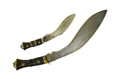 Lot 274 - TWO VINTAGE KUKRI KNIVES
