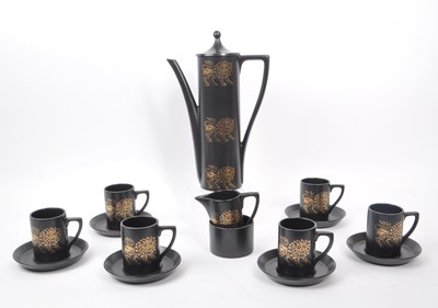 Lot 92 - PORTMEIRION - POTTERY 'BYZANTINE GOLD LION' COFFEE SERVICE