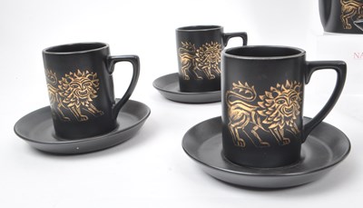 Lot 92 - PORTMEIRION - POTTERY 'BYZANTINE GOLD LION' COFFEE SERVICE