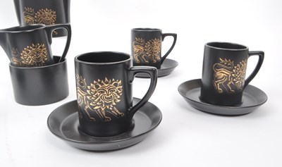 Lot 92 - PORTMEIRION - POTTERY 'BYZANTINE GOLD LION' COFFEE SERVICE