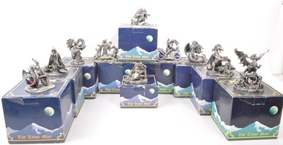 Lot 311 - MYTH & MAGIC BY THE TUDOR MINT - TEN CAST PEWTER DRAGON FIGURES