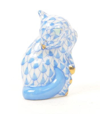 Lot 93 - HEREND - MINIATURE PORCELAIN CAT FIGURE