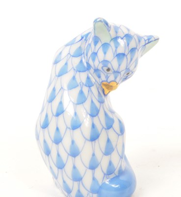 Lot 93 - HEREND - MINIATURE PORCELAIN CAT FIGURE