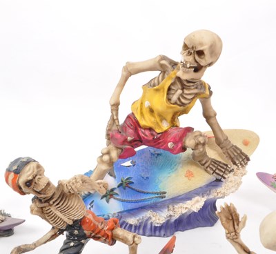 Lot 314 - COLLECTION OF CONTEMPORARY SURFING SKELETON RESIN FIGURES