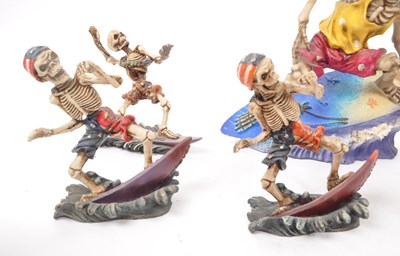 Lot 314 - COLLECTION OF CONTEMPORARY SURFING SKELETON RESIN FIGURES