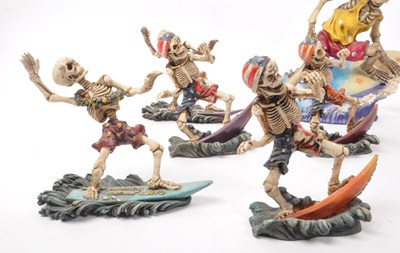 Lot 314 - COLLECTION OF CONTEMPORARY SURFING SKELETON RESIN FIGURES