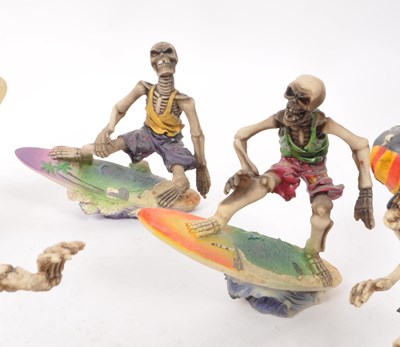 Lot 314 - COLLECTION OF CONTEMPORARY SURFING SKELETON RESIN FIGURES