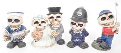 Lot 315 - NEMESIS NOW - COLLECTION OF TEN 21ST CENTURY RESIN SKELETON FIGURES