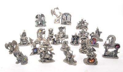 Lot 318 - MYTH & MAGIC BY THE TUDOR MINT - CAST PEWTER DRAGON FIGURES