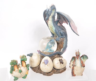Lot 317 - COLLECTION OF CONTEMPORARY RESIN DRAGON FIGURINES