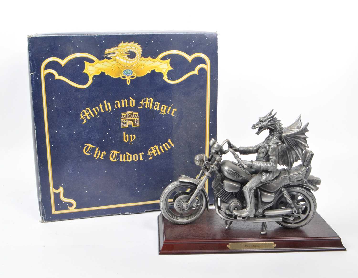 Lot 319 - MYTH & MAGIC BY THE TUDOR MINT - CAST PEWTER DRAGON FIGURE - 'HOT WHEELS'