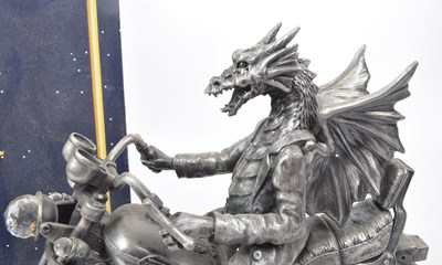 Lot 319 - MYTH & MAGIC BY THE TUDOR MINT - CAST PEWTER DRAGON FIGURE - 'HOT WHEELS'