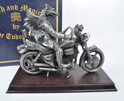 Lot 319 - MYTH & MAGIC BY THE TUDOR MINT - CAST PEWTER DRAGON FIGURE - 'HOT WHEELS'