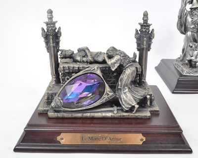 Lot 324 - MYTH & MAGIC BY THE TUDOR MINT - FOUR CAST PEWTER DRAGON FIGURES