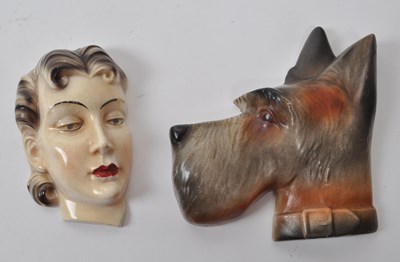 Lot 88 - TWO EARLY 20TH CENTURY CERAMIC 1920S ART DECO WALL HANGINGS