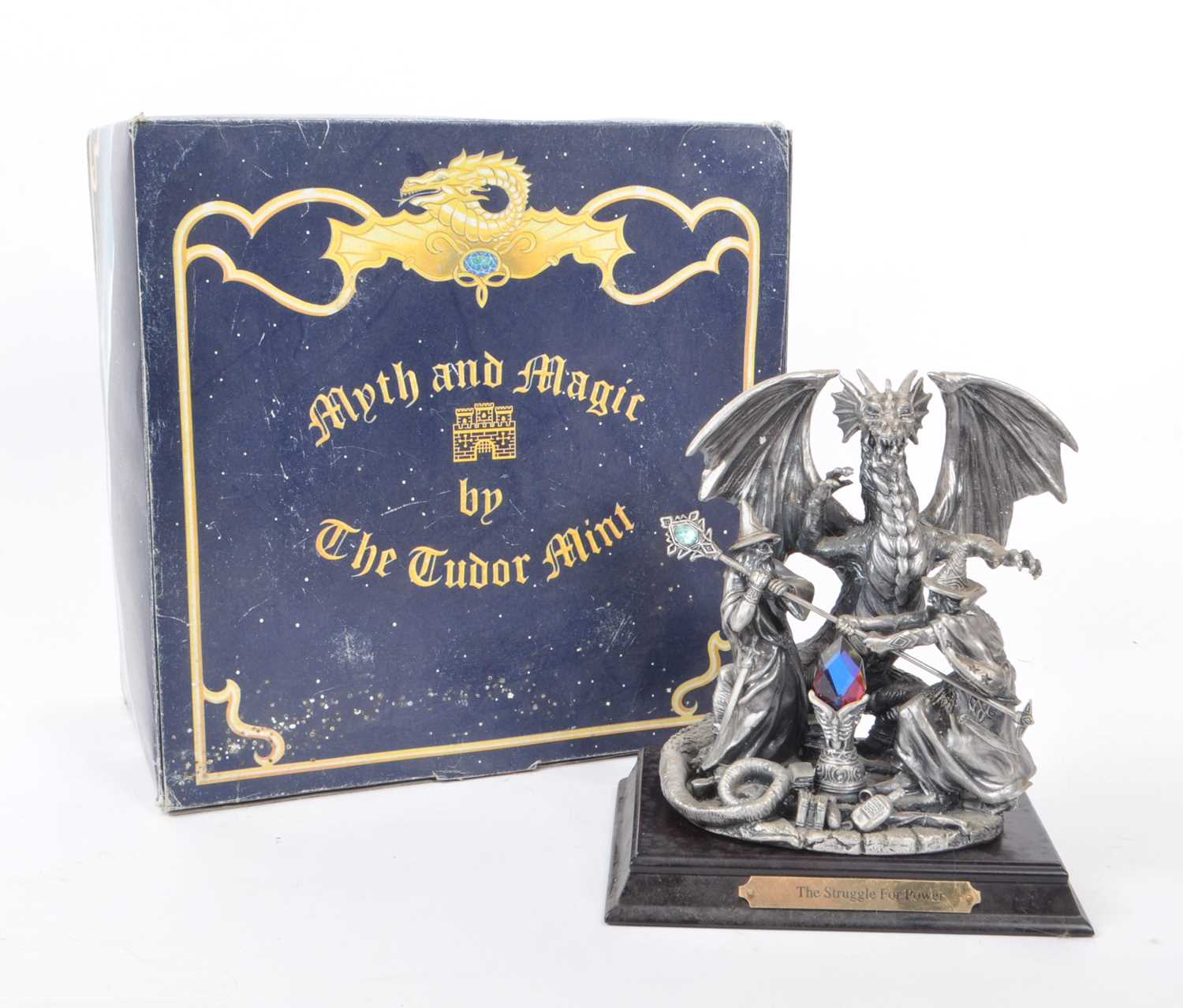 Lot 337 - MYTH & MAGIC BY THE TUDOR MINT - A CAST PEWTER DRAGON FIGURINE