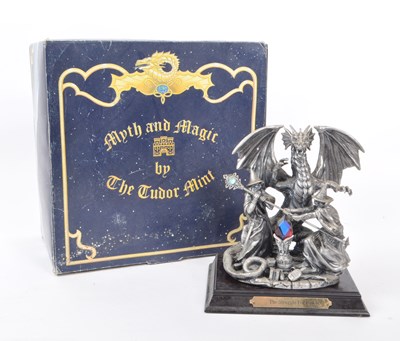 Lot 337 - MYTH & MAGIC BY THE TUDOR MINT - A CAST PEWTER DRAGON FIGURINE