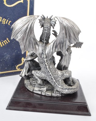 Lot 337 - MYTH & MAGIC BY THE TUDOR MINT - A CAST PEWTER DRAGON FIGURINE