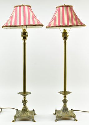 Lot 41 - FREDERICK COOPER LAMPS - PAIR OF HIGH END DESIGN BRASS DESK LAMPS