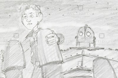 Lot 607 - THE IRON GIANT - ORIGINAL DRAWING BY RICHARD BAZLEY