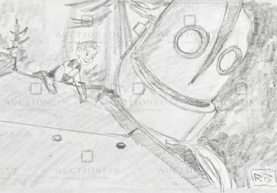Lot 621 - THE IRON GIANT - ORIGINAL DRAWING BY RICHARD BAZLEY