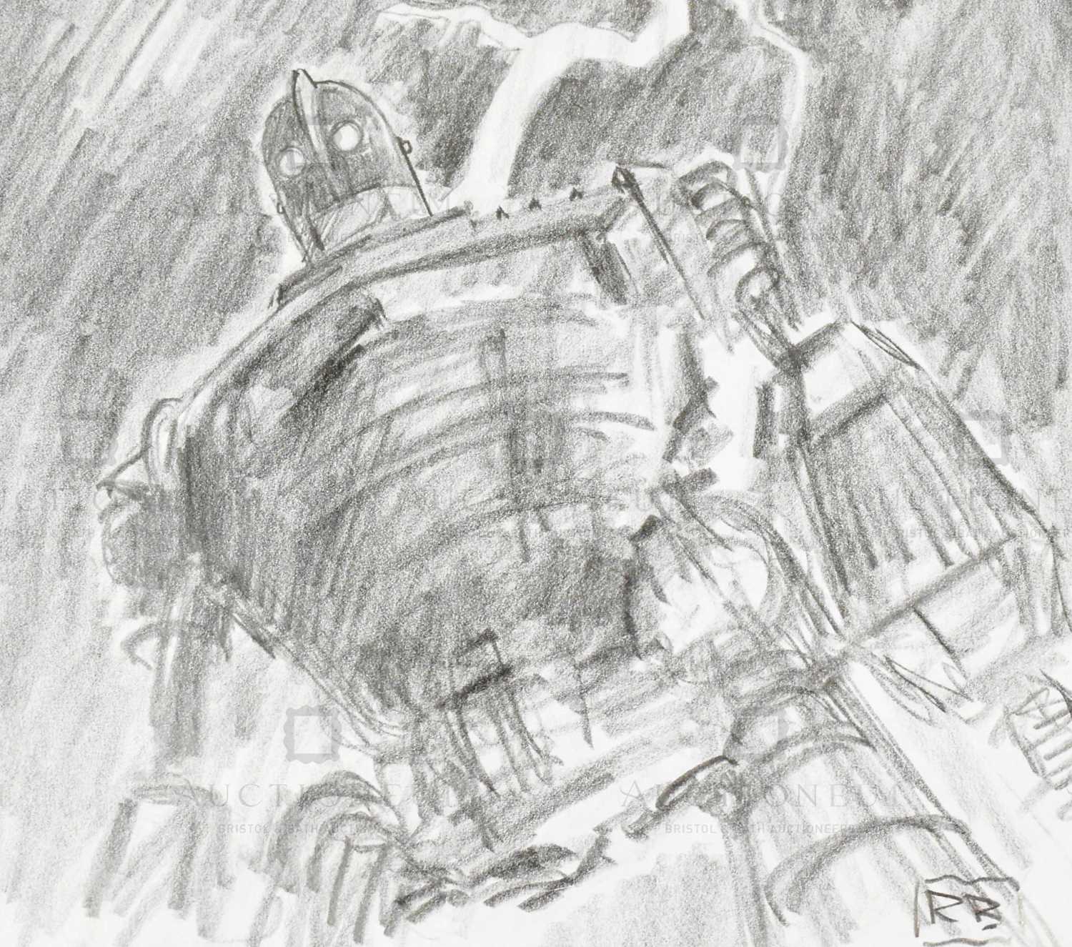 Lot 574 - THE IRON GIANT - ORIGINAL DRAWING BY RICHARD BAZLEY
